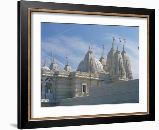 Detail from the Mandir Mahotsav Temple, a New Hindu Temple in Neasden, North London, England, UK-Richardson Rolf-Framed Photographic Print