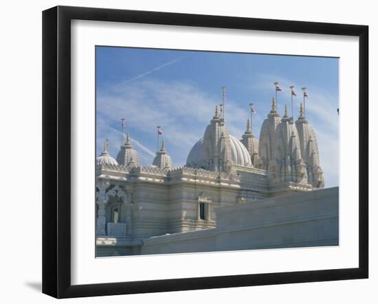 Detail from the Mandir Mahotsav Temple, a New Hindu Temple in Neasden, North London, England, UK-Richardson Rolf-Framed Photographic Print