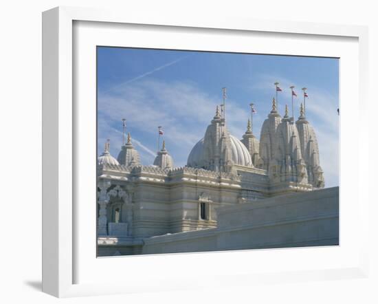 Detail from the Mandir Mahotsav Temple, a New Hindu Temple in Neasden, North London, England, UK-Richardson Rolf-Framed Photographic Print