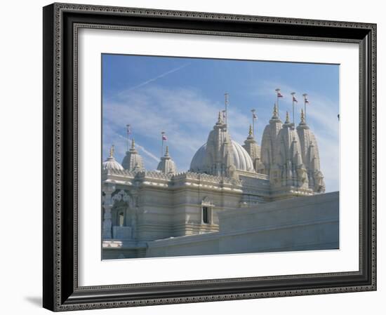 Detail from the Mandir Mahotsav Temple, a New Hindu Temple in Neasden, North London, England, UK-Richardson Rolf-Framed Photographic Print