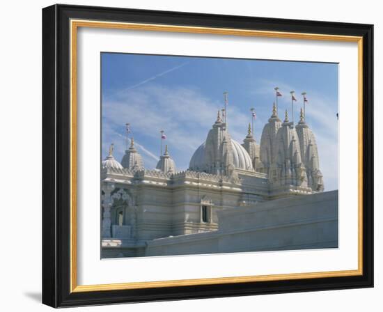 Detail from the Mandir Mahotsav Temple, a New Hindu Temple in Neasden, North London, England, UK-Richardson Rolf-Framed Photographic Print