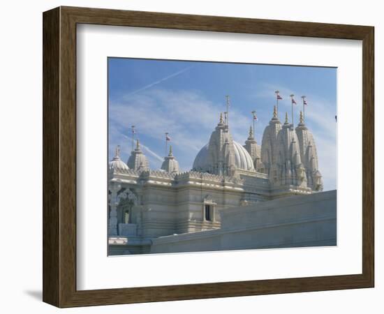 Detail from the Mandir Mahotsav Temple, a New Hindu Temple in Neasden, North London, England, UK-Richardson Rolf-Framed Photographic Print