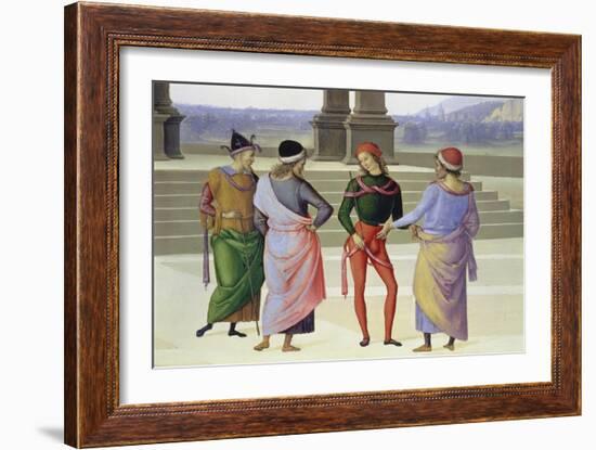 Detail From: the Marriage of the Virgin: Four Men, C. 1500-Pietro Vanucci Perugino-Framed Giclee Print