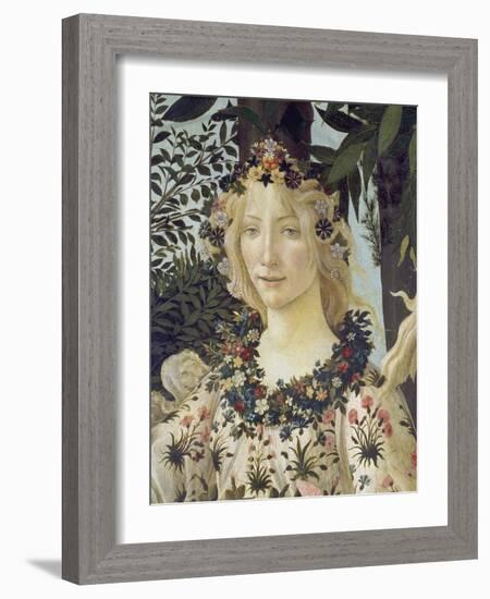 Detail from the Painting "Primavera": Head of Flora-Sandro Botticelli-Framed Giclee Print