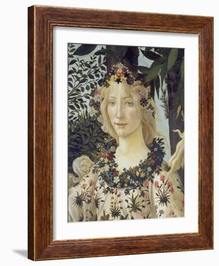 Detail from the Painting "Primavera": Head of Flora-Sandro Botticelli-Framed Giclee Print