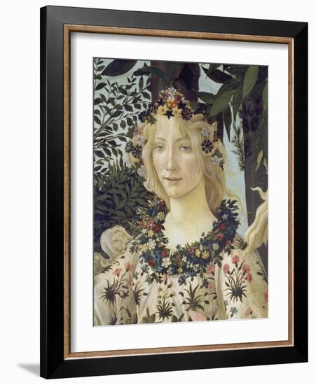 Detail from the Painting "Primavera": Head of Flora-Sandro Botticelli-Framed Giclee Print