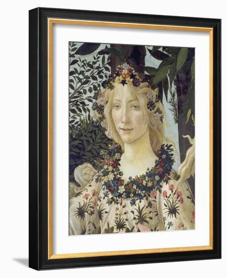 Detail from the Painting "Primavera": Head of Flora-Sandro Botticelli-Framed Giclee Print