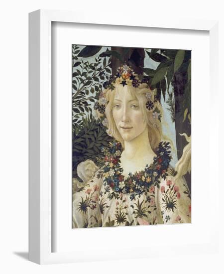 Detail from the Painting "Primavera": Head of Flora-Sandro Botticelli-Framed Giclee Print