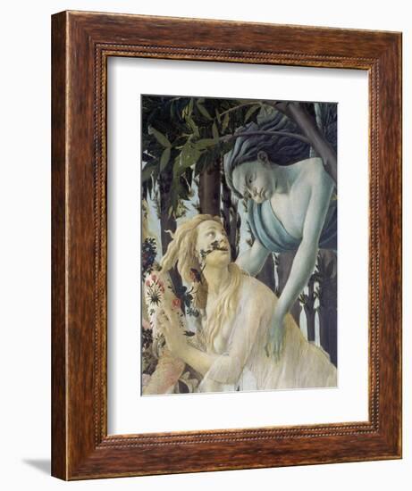 Detail from the Painting "Primavera": Zephyr and the Nymph Chloris-Sandro Botticelli-Framed Giclee Print