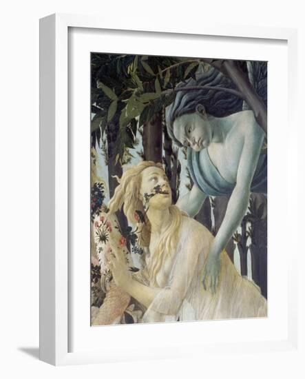 Detail from the Painting "Primavera": Zephyr and the Nymph Chloris-Sandro Botticelli-Framed Giclee Print