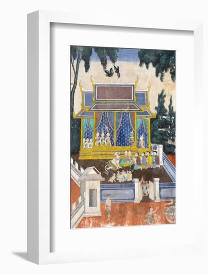 Detail from the Reamker Murals (Khmer Version of the Ramayana), Royal Palace, Phnom Penh, Cambodia-Alex Robinson-Framed Photographic Print