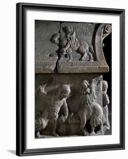 Detail from the Reliefs on the Sarcophagus of Saints Sergius and Bacchus, Early Christian Period-null-Framed Giclee Print