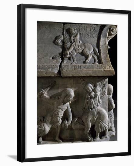 Detail from the Reliefs on the Sarcophagus of Saints Sergius and Bacchus, Early Christian Period-null-Framed Giclee Print