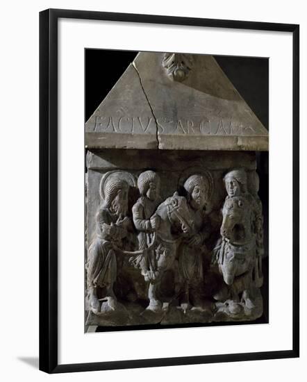 Detail from the Reliefs on the Sarcophagus of Saints Sergius and Bacchus, Early Christian Period-null-Framed Giclee Print