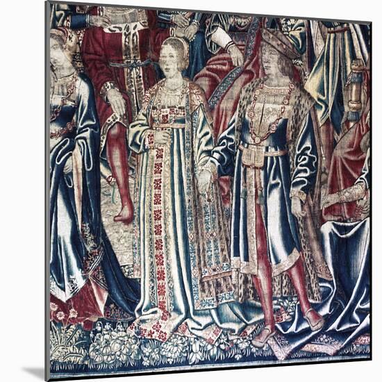 Detail from the tapestry 'The Wedding of Mestra', Flanders, Brussels, 16th century-Werner Forman-Mounted Photographic Print