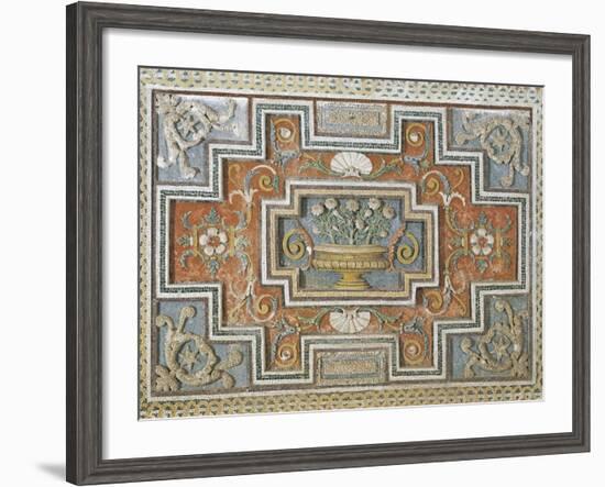 Detail from Walls Decorated with Stuccoes and Mosaics in Room of Mount Parnassus at Villldobrandini-null-Framed Giclee Print