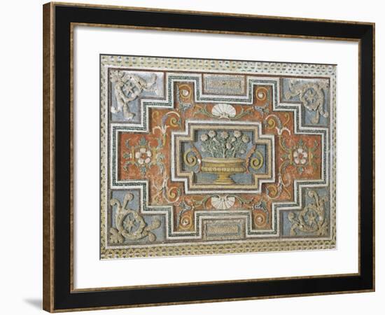 Detail from Walls Decorated with Stuccoes and Mosaics in Room of Mount Parnassus at Villldobrandini-null-Framed Giclee Print