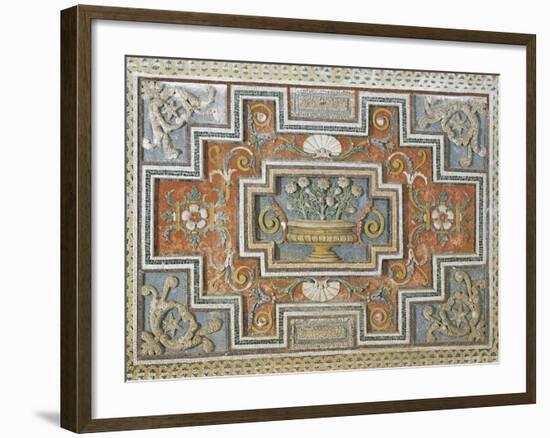 Detail from Walls Decorated with Stuccoes and Mosaics in Room of Mount Parnassus at Villldobrandini-null-Framed Giclee Print