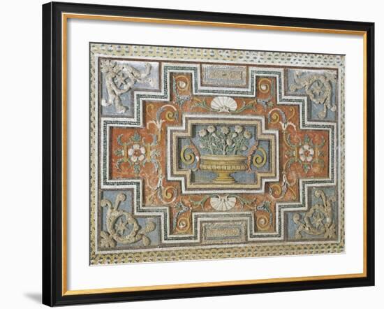 Detail from Walls Decorated with Stuccoes and Mosaics in Room of Mount Parnassus at Villldobrandini-null-Framed Giclee Print