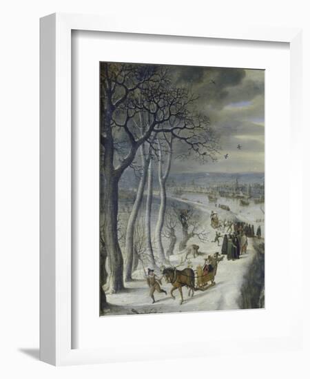 Detail From: Winter Landscape Near Antwerp, 1590-Lucas I. van Valckenborch-Framed Giclee Print