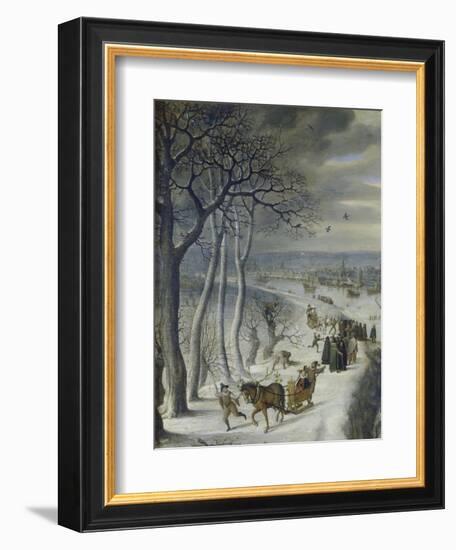 Detail From: Winter Landscape Near Antwerp, 1590-Lucas I. van Valckenborch-Framed Giclee Print