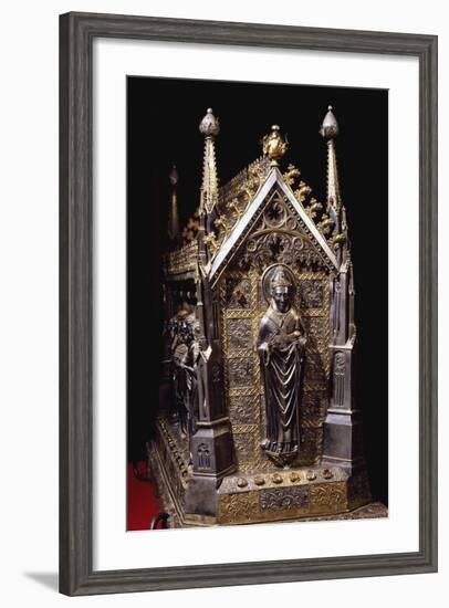 Detail from Wooden Case with Reliquary of St Grato-Giovanni De Malines-Framed Giclee Print