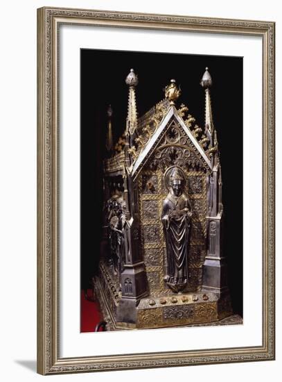 Detail from Wooden Case with Reliquary of St Grato-Giovanni De Malines-Framed Giclee Print