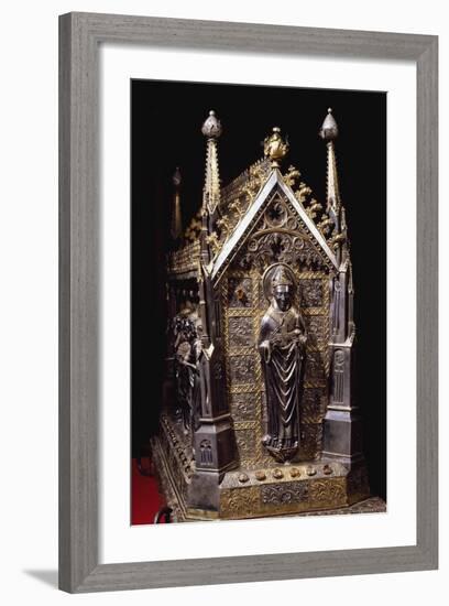 Detail from Wooden Case with Reliquary of St Grato-Giovanni De Malines-Framed Giclee Print