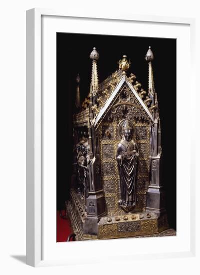 Detail from Wooden Case with Reliquary of St Grato-Giovanni De Malines-Framed Giclee Print