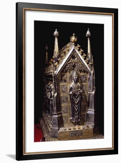 Detail from Wooden Case with Reliquary of St Grato-Giovanni De Malines-Framed Giclee Print