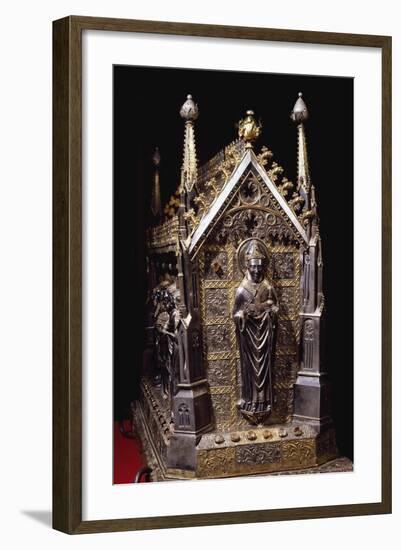 Detail from Wooden Case with Reliquary of St Grato-Giovanni De Malines-Framed Giclee Print