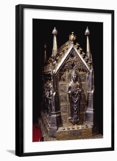 Detail from Wooden Case with Reliquary of St Grato-Giovanni De Malines-Framed Giclee Print