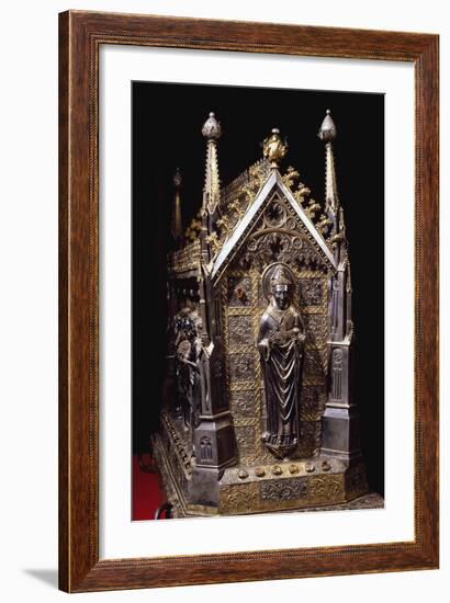 Detail from Wooden Case with Reliquary of St Grato-Giovanni De Malines-Framed Giclee Print