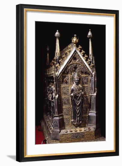 Detail from Wooden Case with Reliquary of St Grato-Giovanni De Malines-Framed Giclee Print