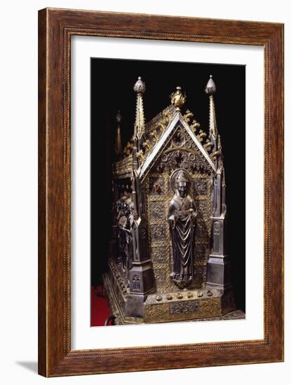 Detail from Wooden Case with Reliquary of St Grato-Giovanni De Malines-Framed Giclee Print