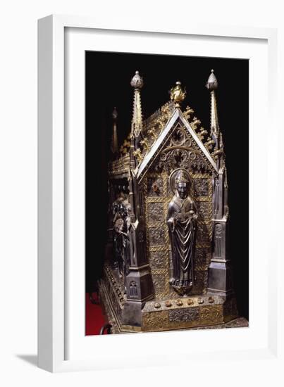 Detail from Wooden Case with Reliquary of St Grato-Giovanni De Malines-Framed Giclee Print