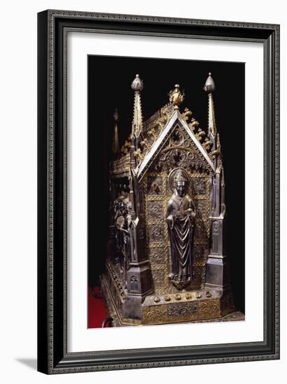 Detail from Wooden Case with Reliquary of St Grato-Giovanni De Malines-Framed Giclee Print