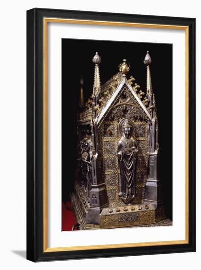 Detail from Wooden Case with Reliquary of St Grato-Giovanni De Malines-Framed Giclee Print