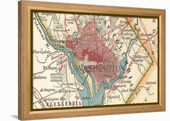 Detail Map of Washington (C. 1900), Maps-Encyclopaedia Britannica-Framed Stretched Canvas