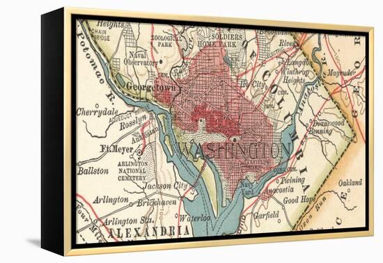 Detail Map of Washington (C. 1900), Maps-Encyclopaedia Britannica-Framed Stretched Canvas