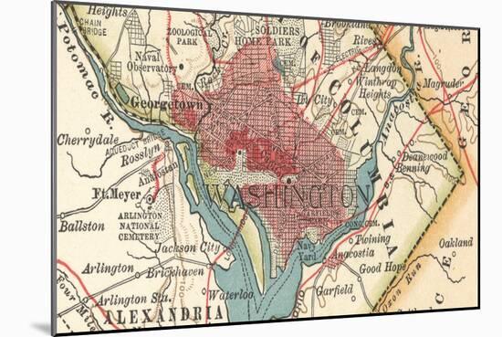 Detail Map of Washington (C. 1900), Maps-Encyclopaedia Britannica-Mounted Art Print