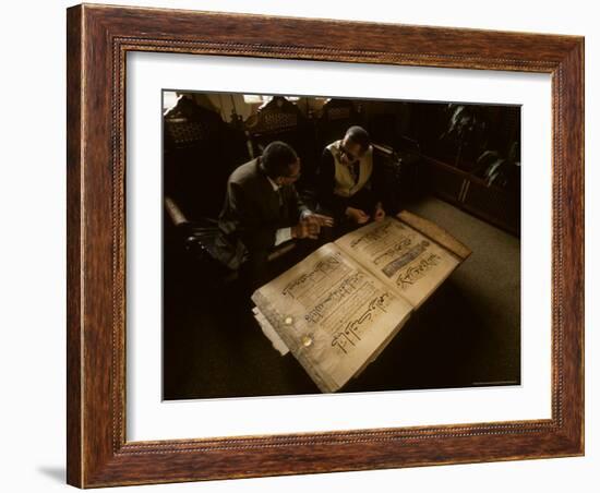 Detail of 13th Century Koran, Al Azhar Library, Egypt-Kenneth Garrett-Framed Photographic Print