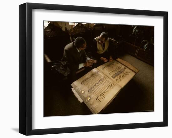 Detail of 13th Century Koran, Al Azhar Library, Egypt-Kenneth Garrett-Framed Photographic Print