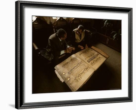 Detail of 13th Century Koran, Al Azhar Library, Egypt-Kenneth Garrett-Framed Photographic Print