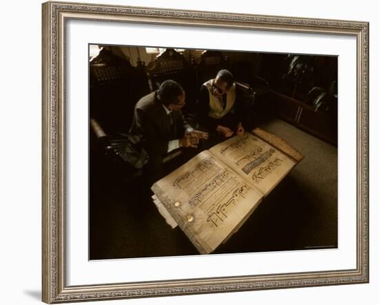 Detail of 13th Century Koran, Al Azhar Library, Egypt-Kenneth Garrett-Framed Photographic Print