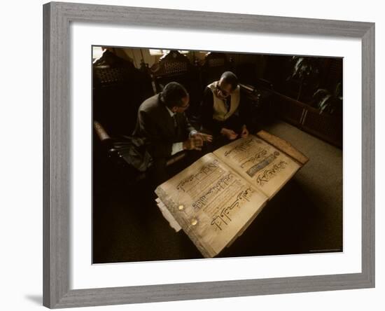 Detail of 13th Century Koran, Al Azhar Library, Egypt-Kenneth Garrett-Framed Photographic Print
