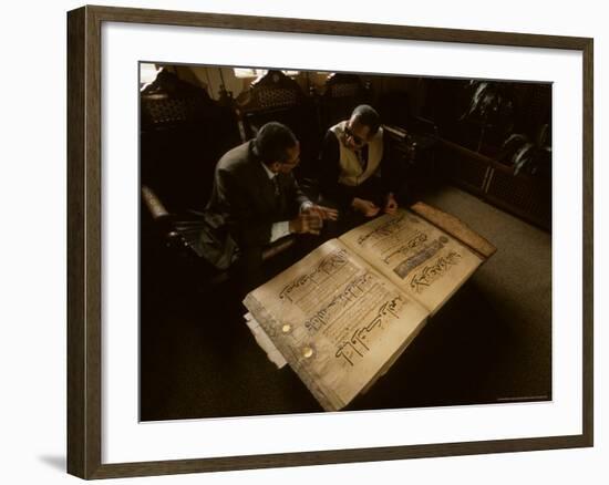 Detail of 13th Century Koran, Al Azhar Library, Egypt-Kenneth Garrett-Framed Photographic Print