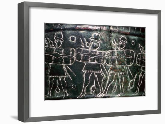 Detail of a bronze situala with Etruscan soldiers, 5th century BC. Artist: Unknown-Unknown-Framed Giclee Print