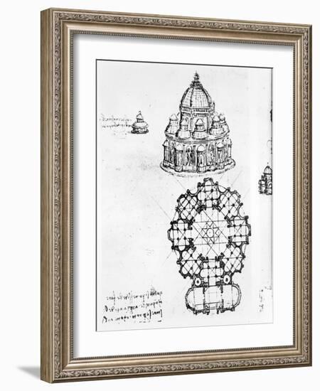 Detail of a Centralised Church, c.1488-Leonardo da Vinci-Framed Giclee Print