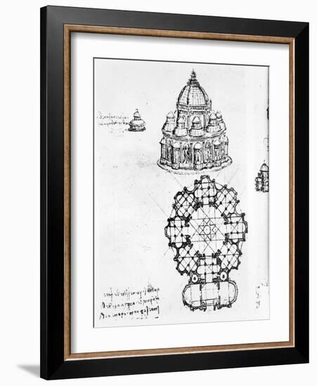 Detail of a Centralised Church, c.1488-Leonardo da Vinci-Framed Giclee Print